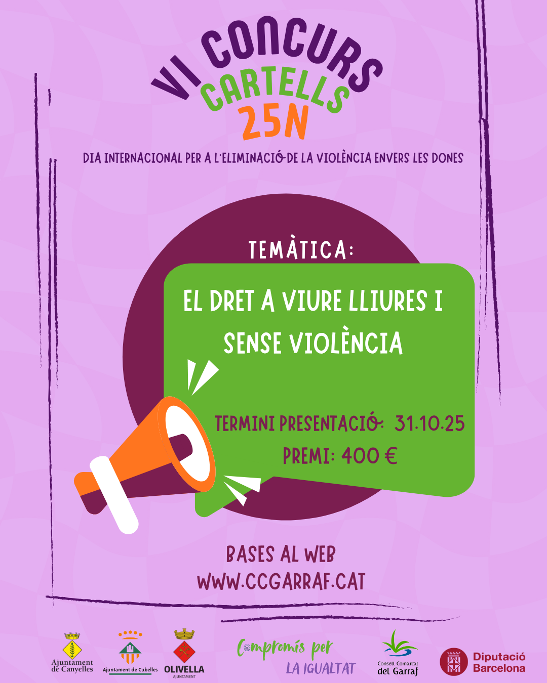 Es convoca el VI Premi de disseny del cartell pel Dia internacional per a l’eliminació de la violència envers les dones