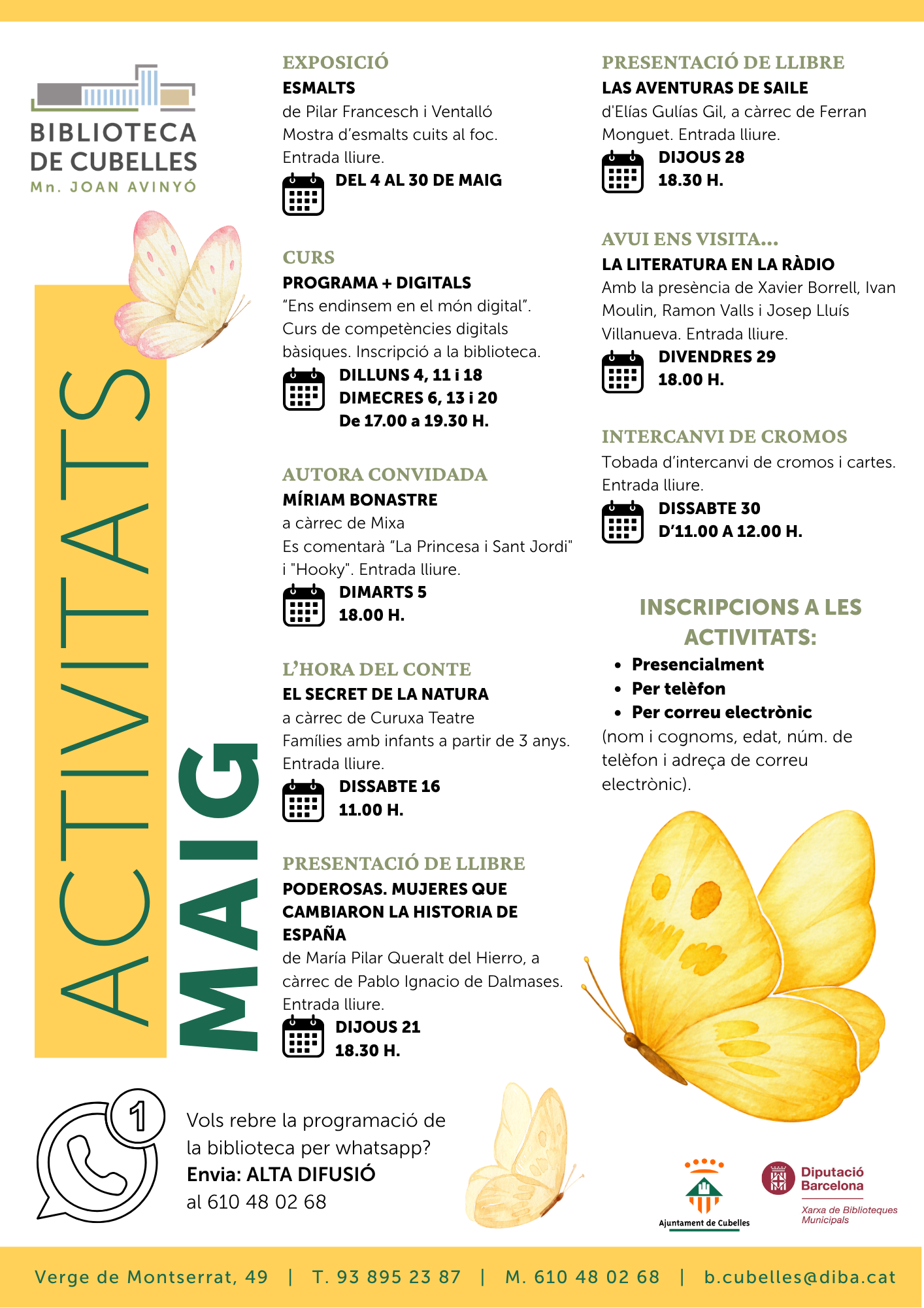 Programa d’activitats Maig Biblioteca