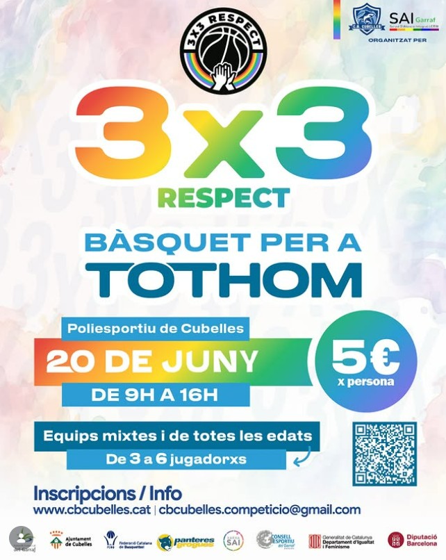 S’obren les inscripcions per a la segona edició del Torneig 3×3 contra l’ LGTBI-fòbia de Cubelles